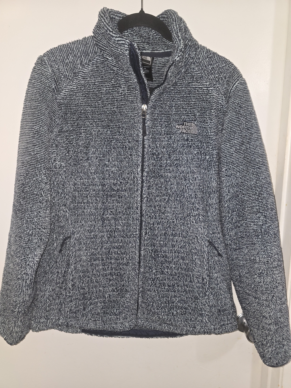 The North Face Women's Black & White Fuzzy Zip-Up Jacket